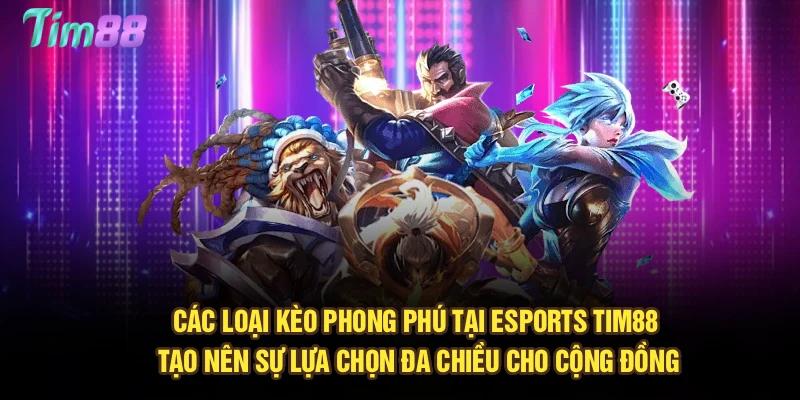 Các loại kèo phong phú tại Esports Tim88 tạo nên sự lựa chọn đa chiều cho cộng đồng